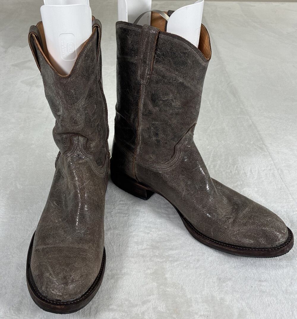 Lucchese Leadville Roper Boots Anthracite Size 14D M2650 Benefits Charity